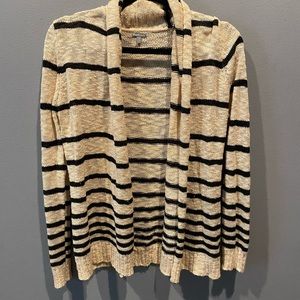 Pale pink and black striped cardigan